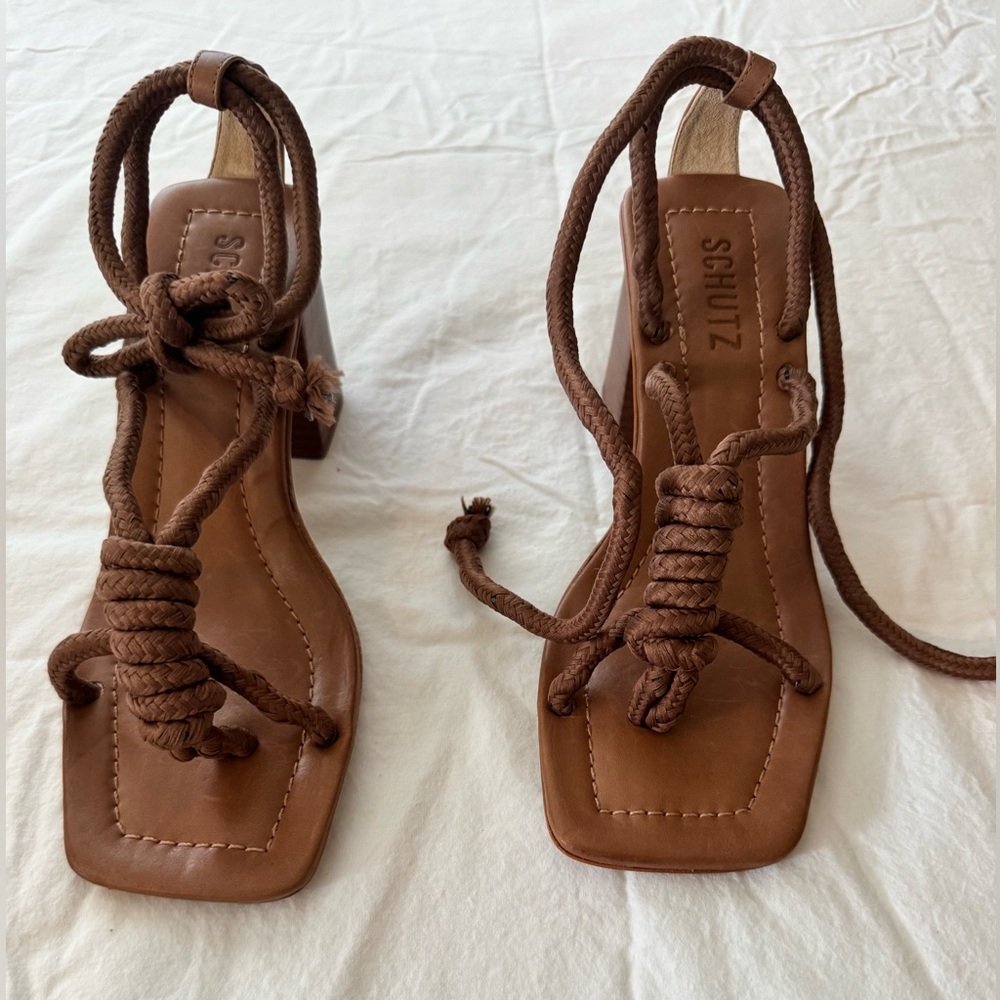 SCHUTZ Tan Strappy Women's Sandals